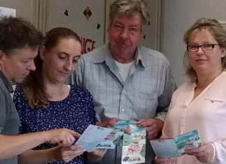 Arbeiten an neuen Strukturen für die Kunstschule NOA NOA: Von links Thomas Hake, Annabell Reymann, Frank Plorin und Irena Warneke.